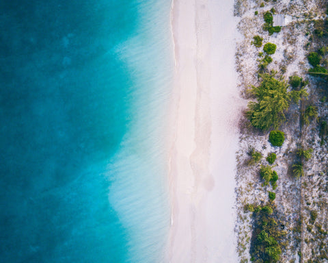 A Turks and Caicos beach from above